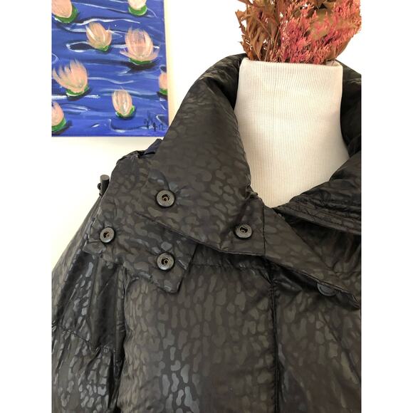 NWT BCBGeneration Hooded Midweight Puffer Jacket in Black/Leopard size XS - Picture 5 of 11